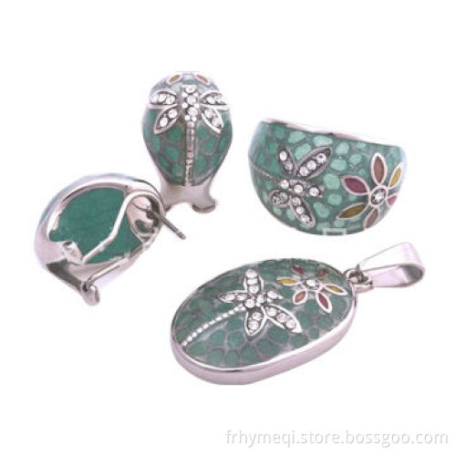 Enamel stainless steel jewelry sets